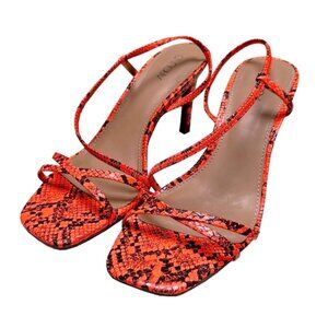 Abound Orange Snakeskin Sandals